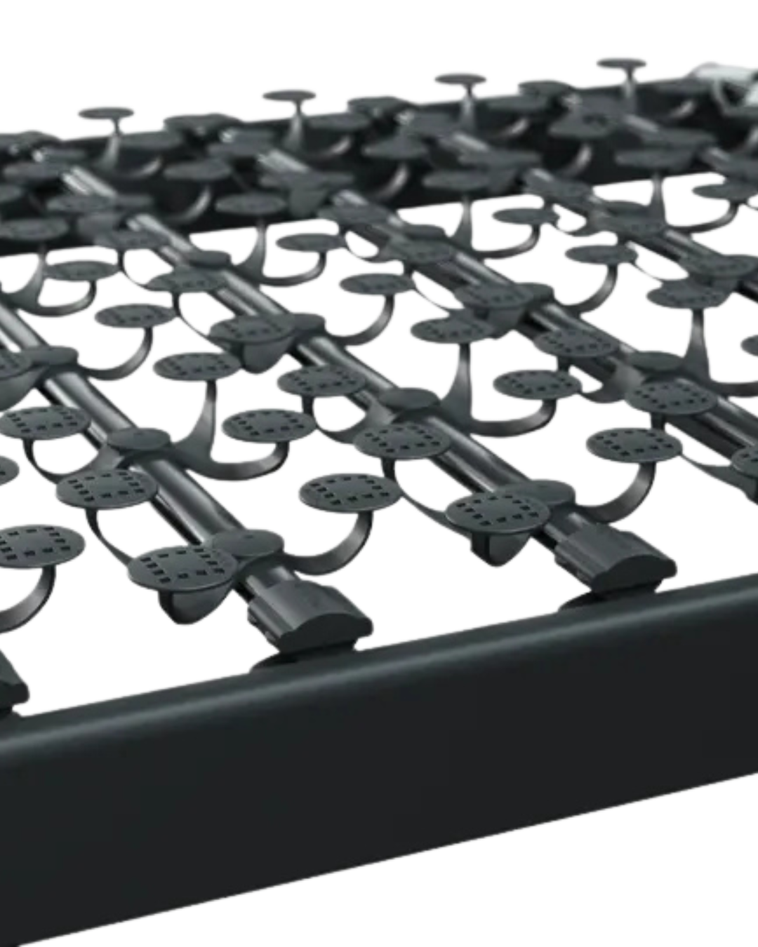 Bovenzijde van Winx® 6 Standaard R Lattoflex Bedbodem 90x210 met ondersteunende frameconstructie.