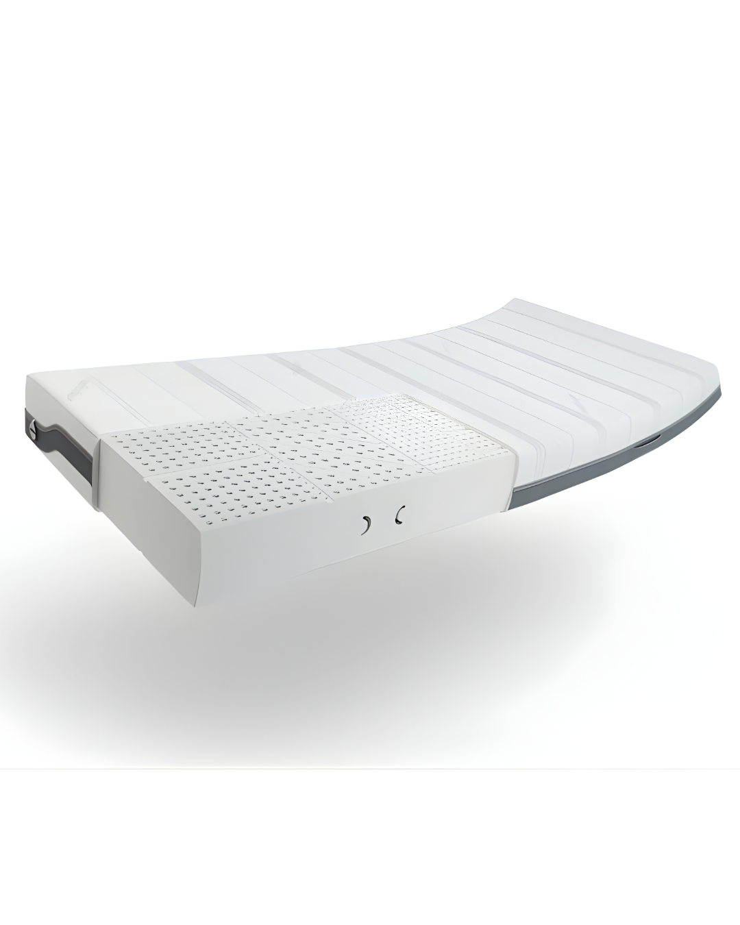 Ingezoomd op de Zen Plus Matras 90x210 Medium met 7 ergonomische comfortzones en natuurlijke latex kern